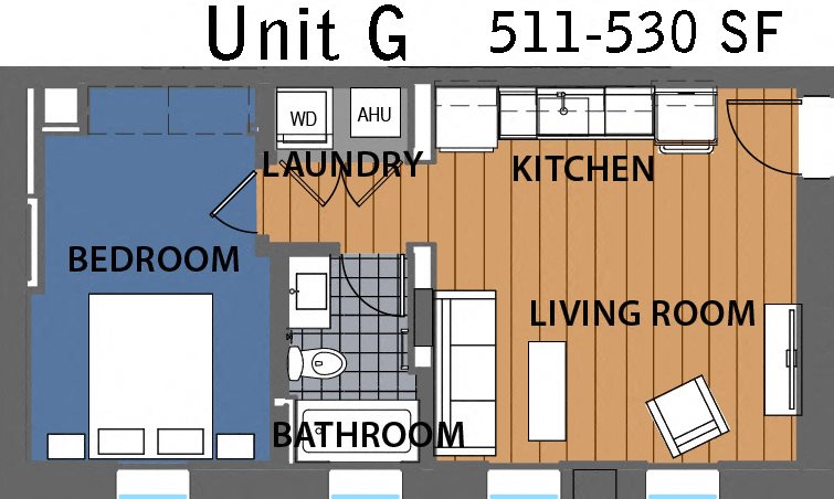 1 Bedroom 1 Bath Style G_2D Floorplan_Columbia Flats Apartments, Cincinnati, OH 1 Bedroom 1 Bath Style G_2D Floorplan_Columbia Flats Apartments, Cincinnati, OH